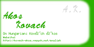 akos kovach business card